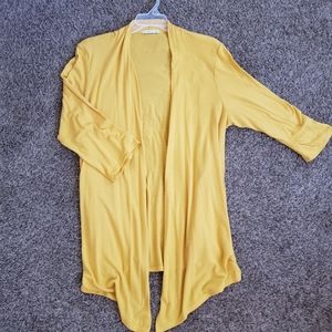 Notations Yellow Open Front Cardigan